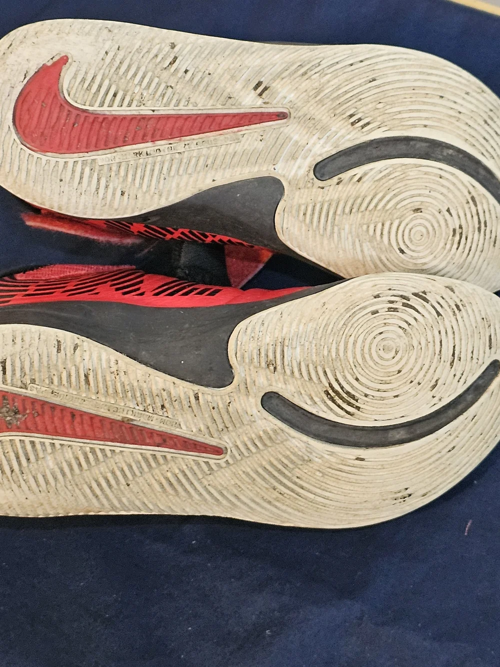 Nike Kids Red and Black High-Top Basketball Sneakers